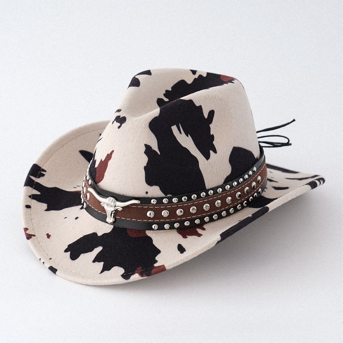 Cow Print Polyester Western Hat — view 2