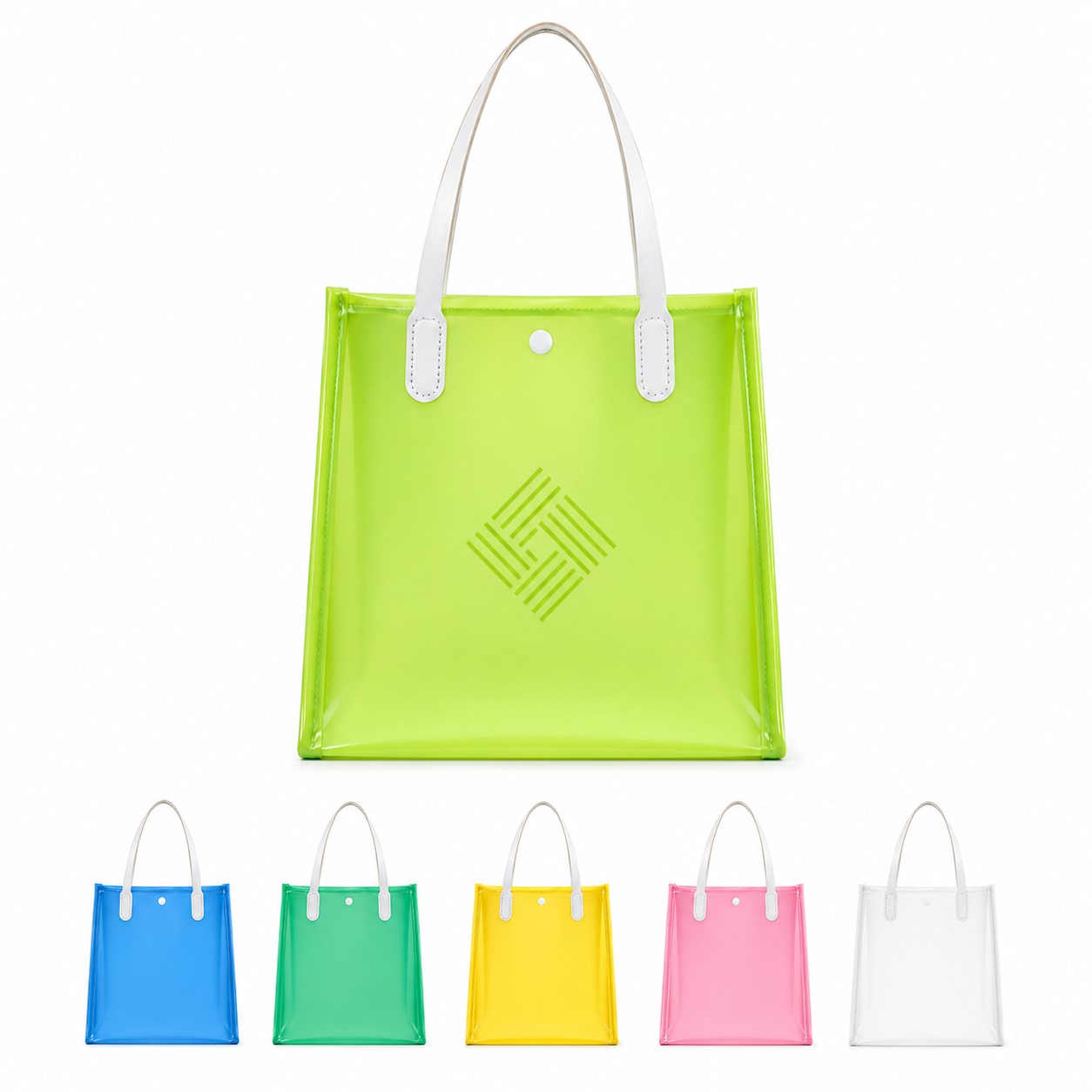 Translucent PVC Snap Closure Beach Tote
