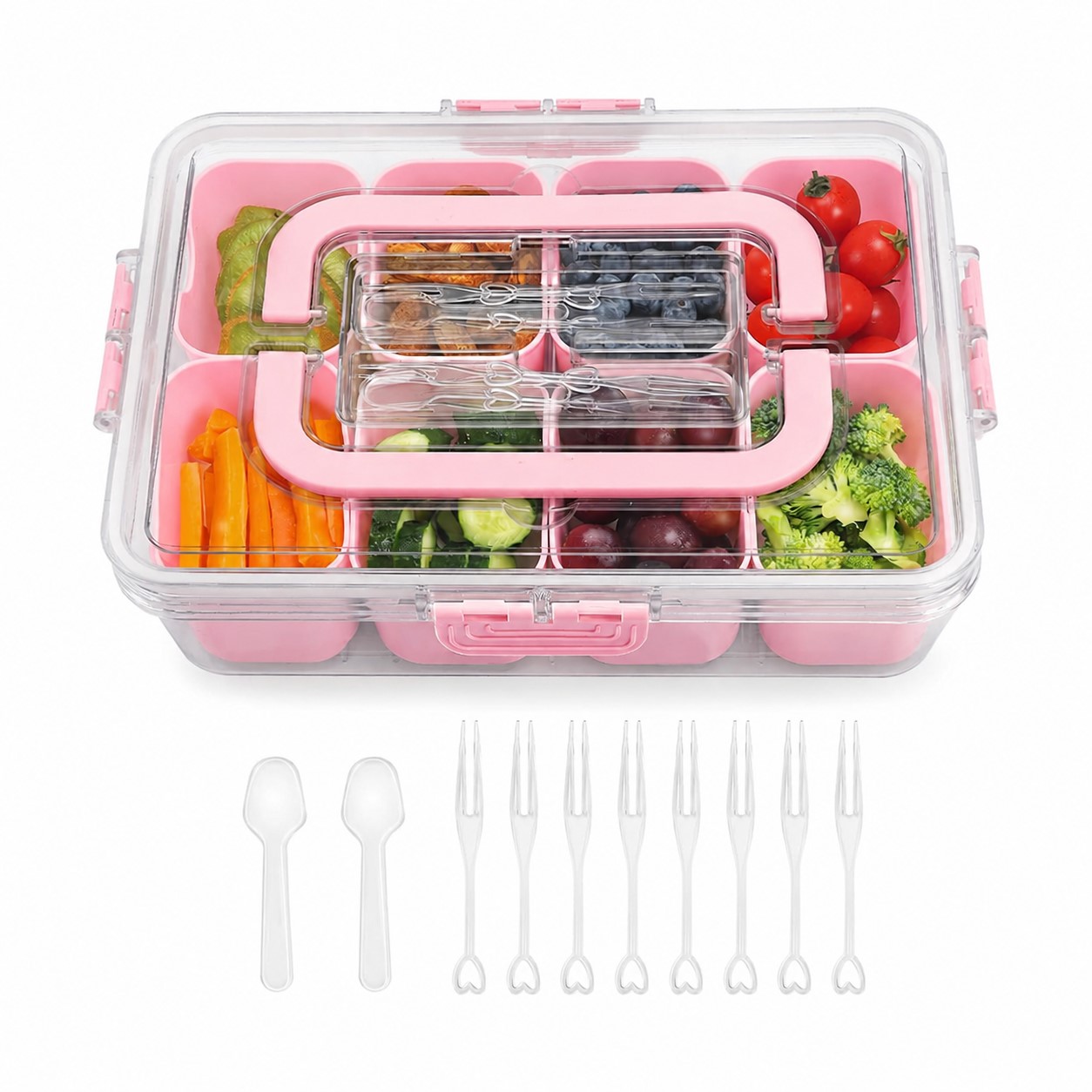 Handled Plastic Snack Serving Box — view 12