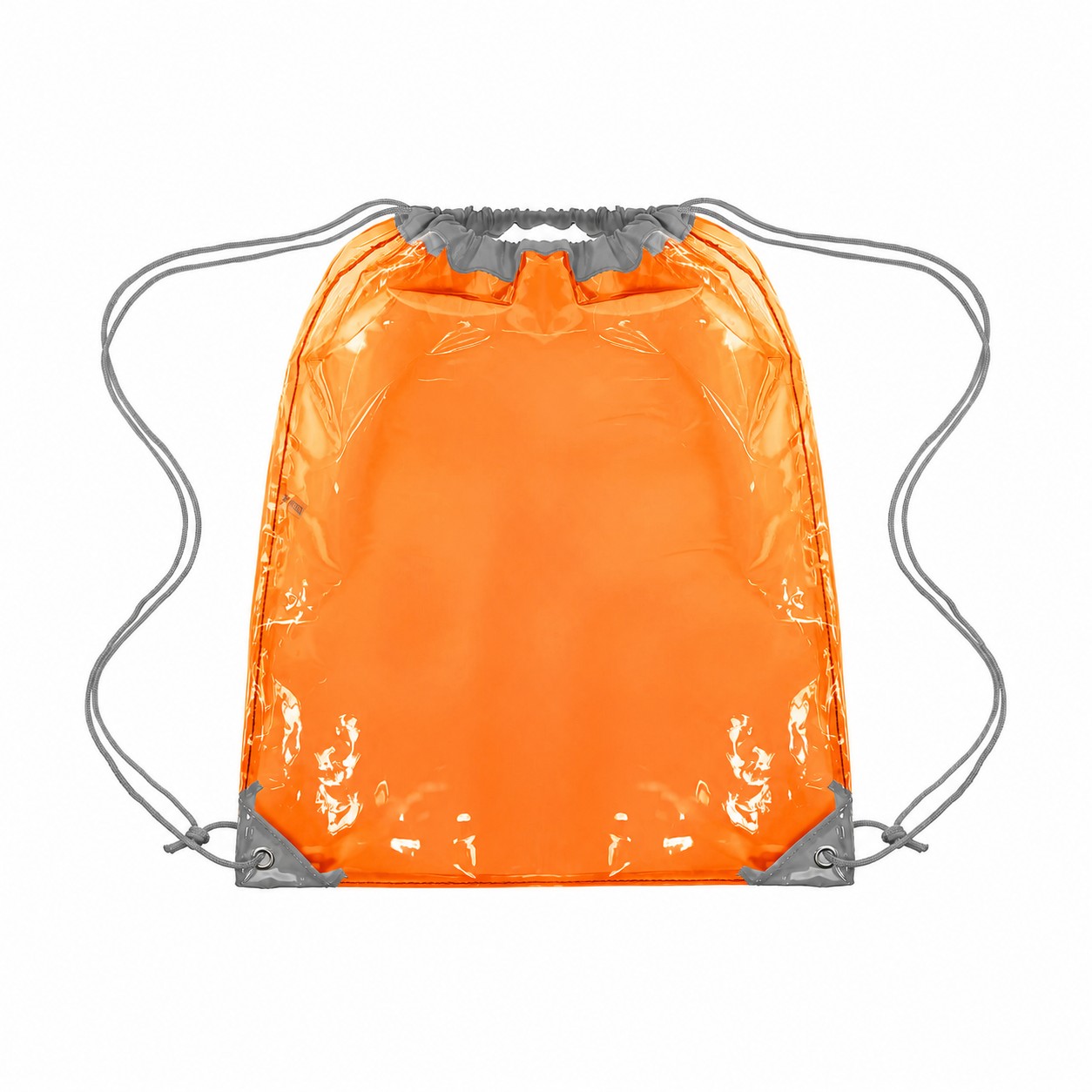 Clear PVC Drawstring Bag — Orange