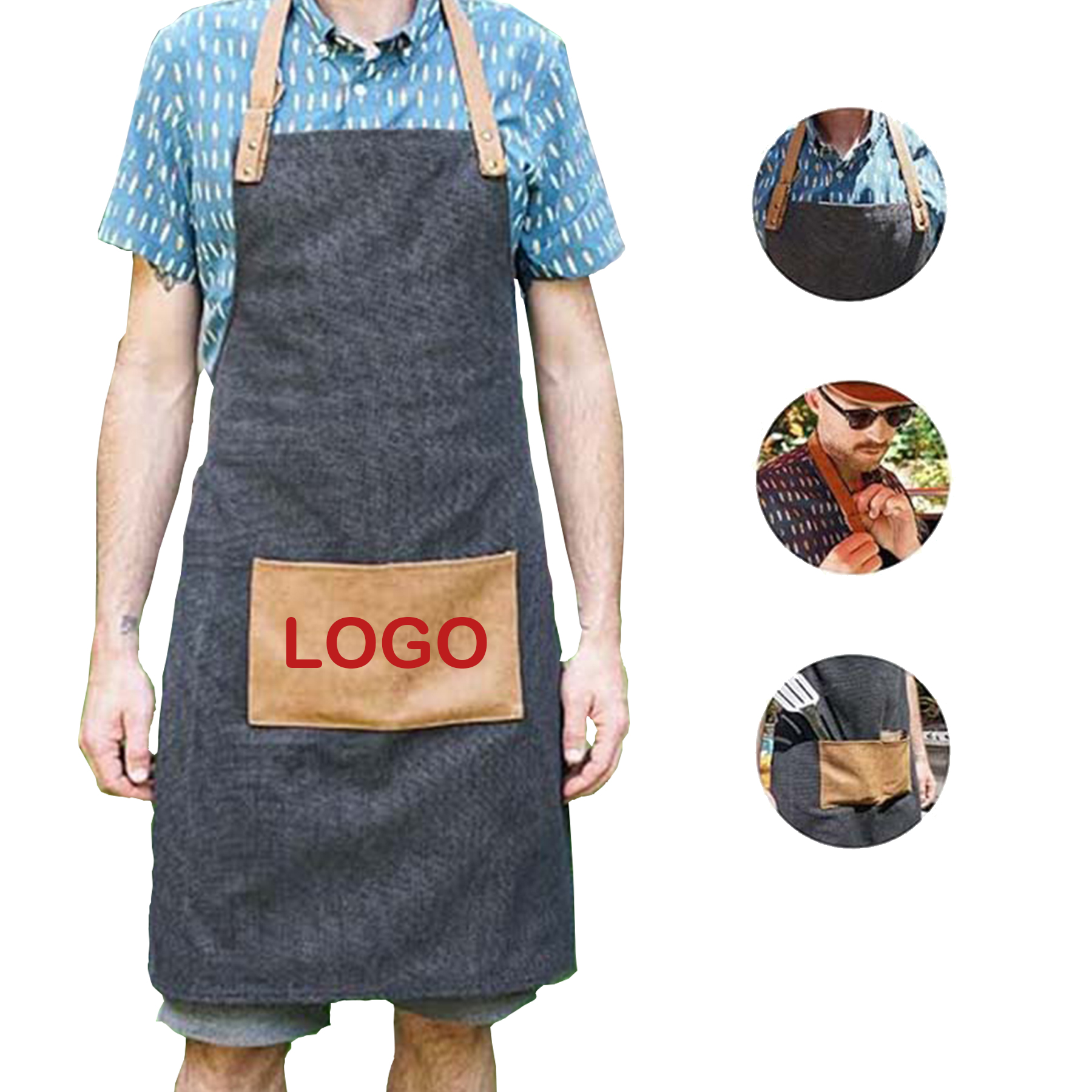 Canvas Grill Apron With Front Pocket