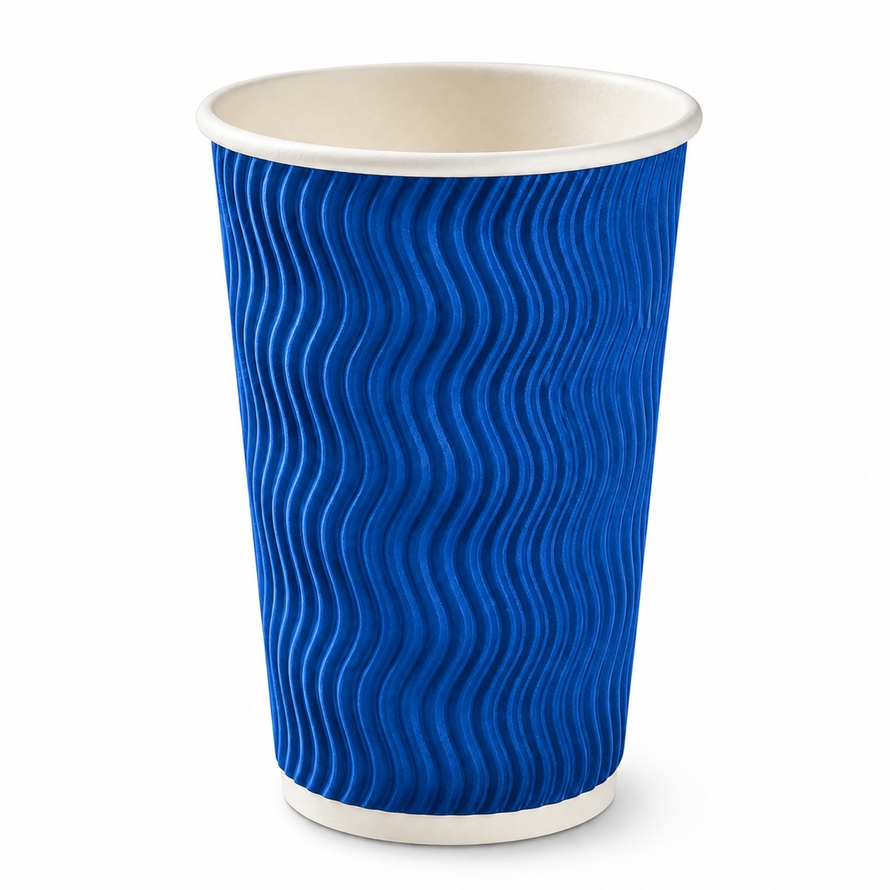 Insulated Ripple Paper Drink Cup — Blue