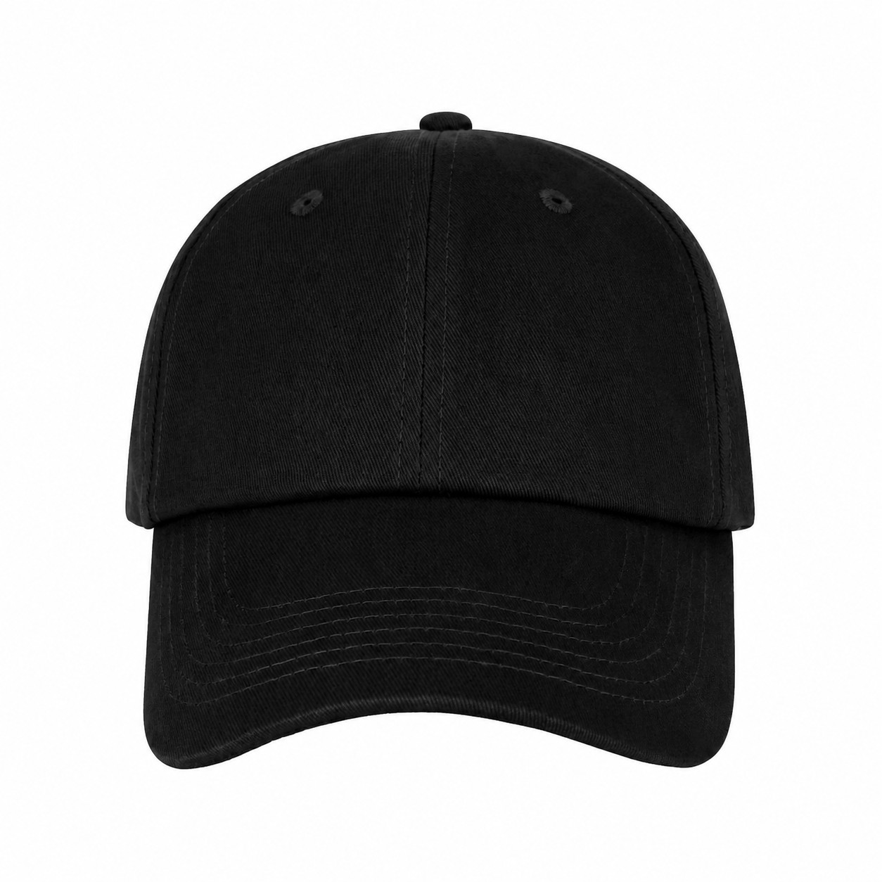 Brushed Cotton Twill Dad Cap — Black