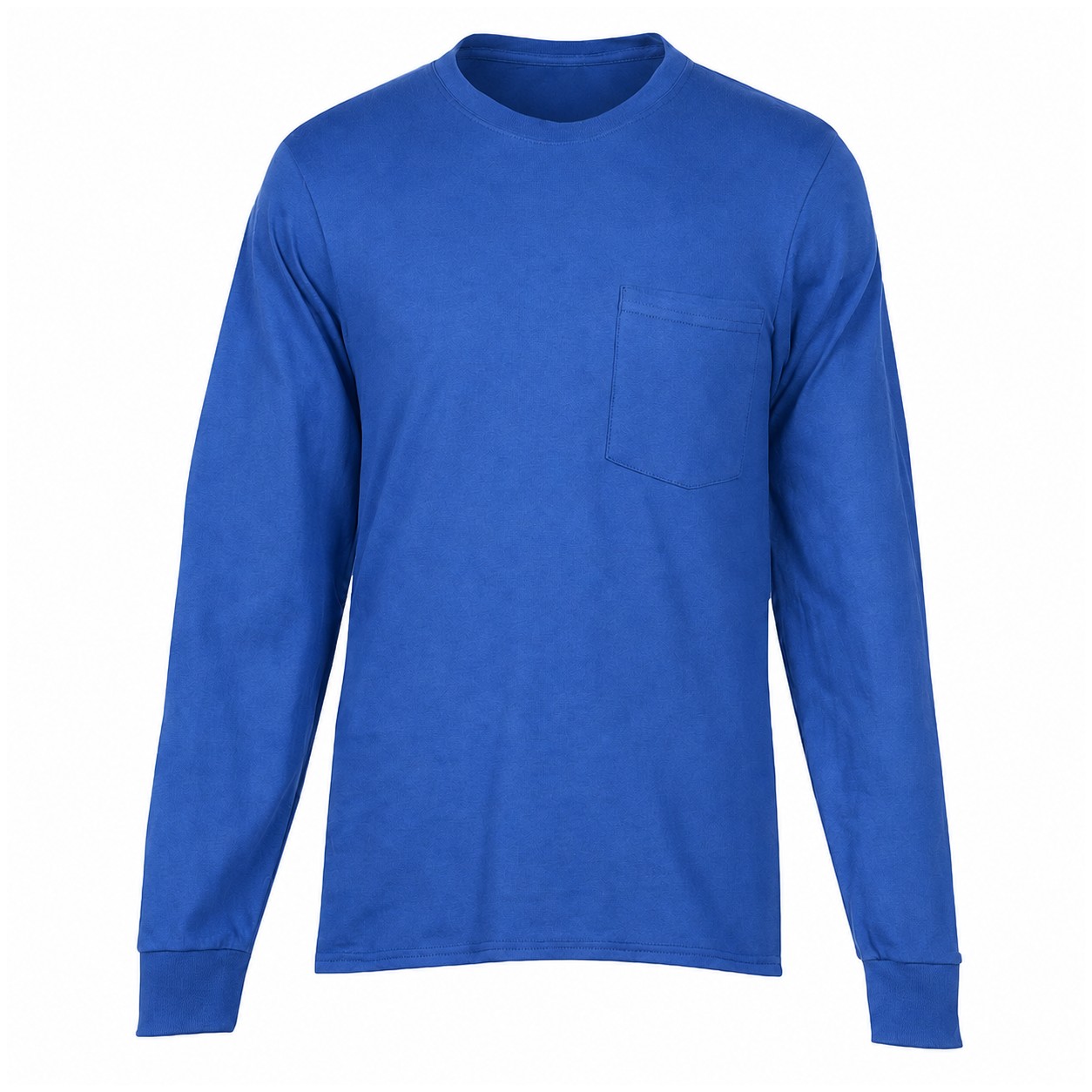 Cotton Pocket Long Sleeve Shirt — Blue