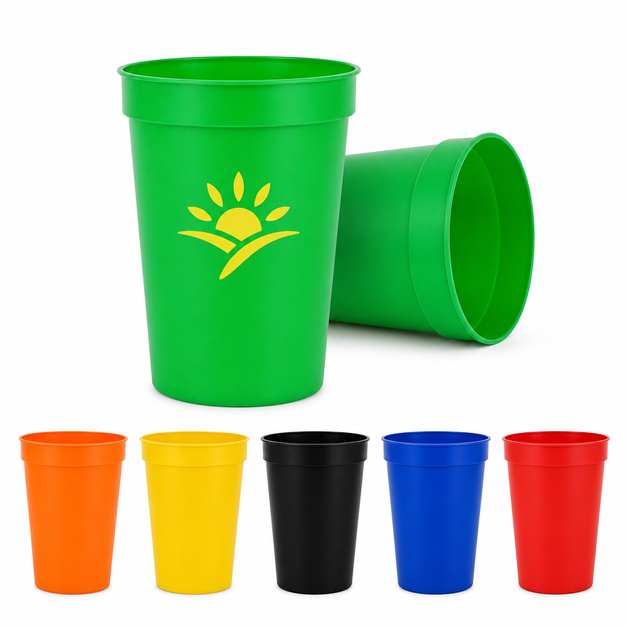 16 Oz Square Plastic Stadium Cup