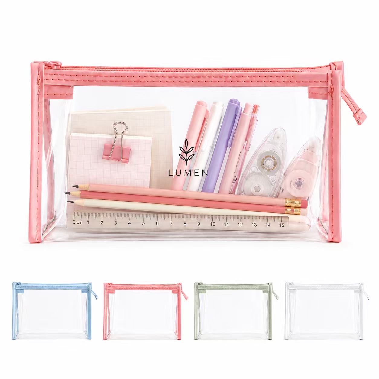 Clear PVC Top Zipper Pencil Case