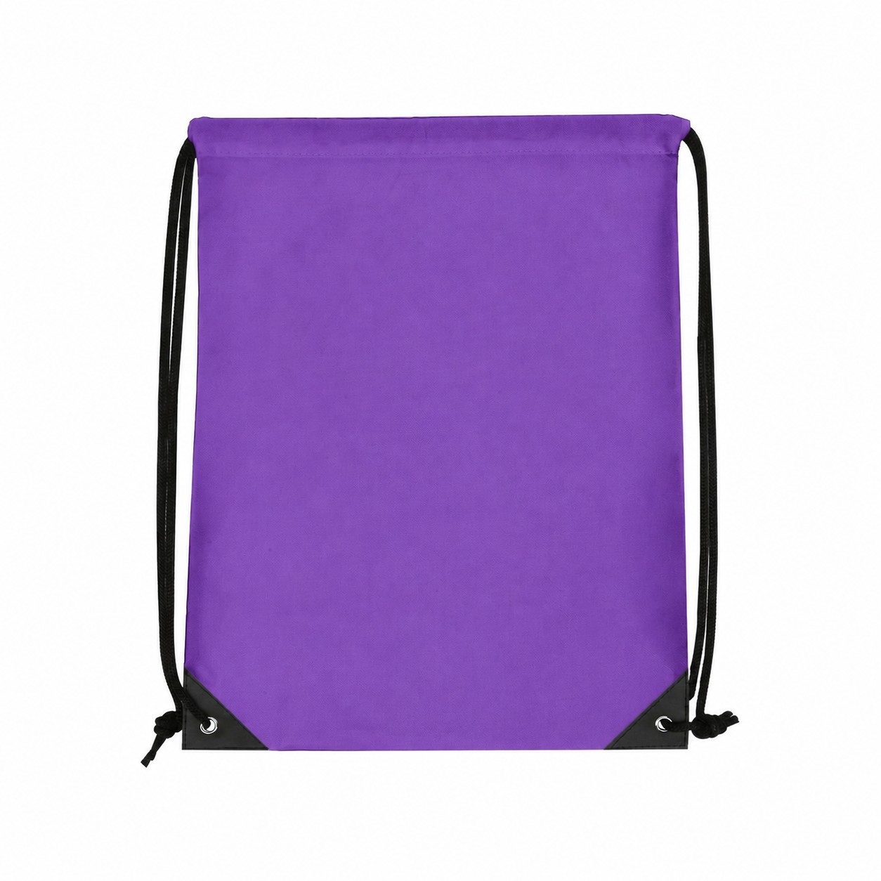 Metal Grommets Polyester Drawstring Bag — Purple