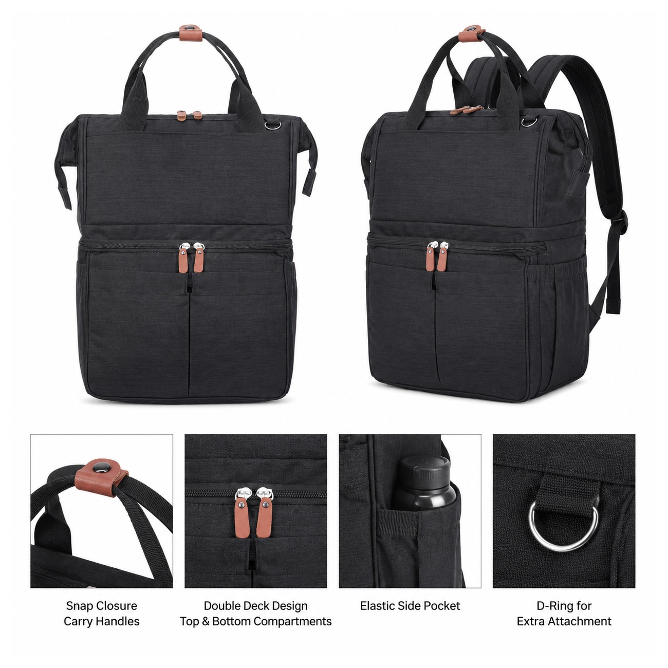 300D Polyester Black Backpack Cooler