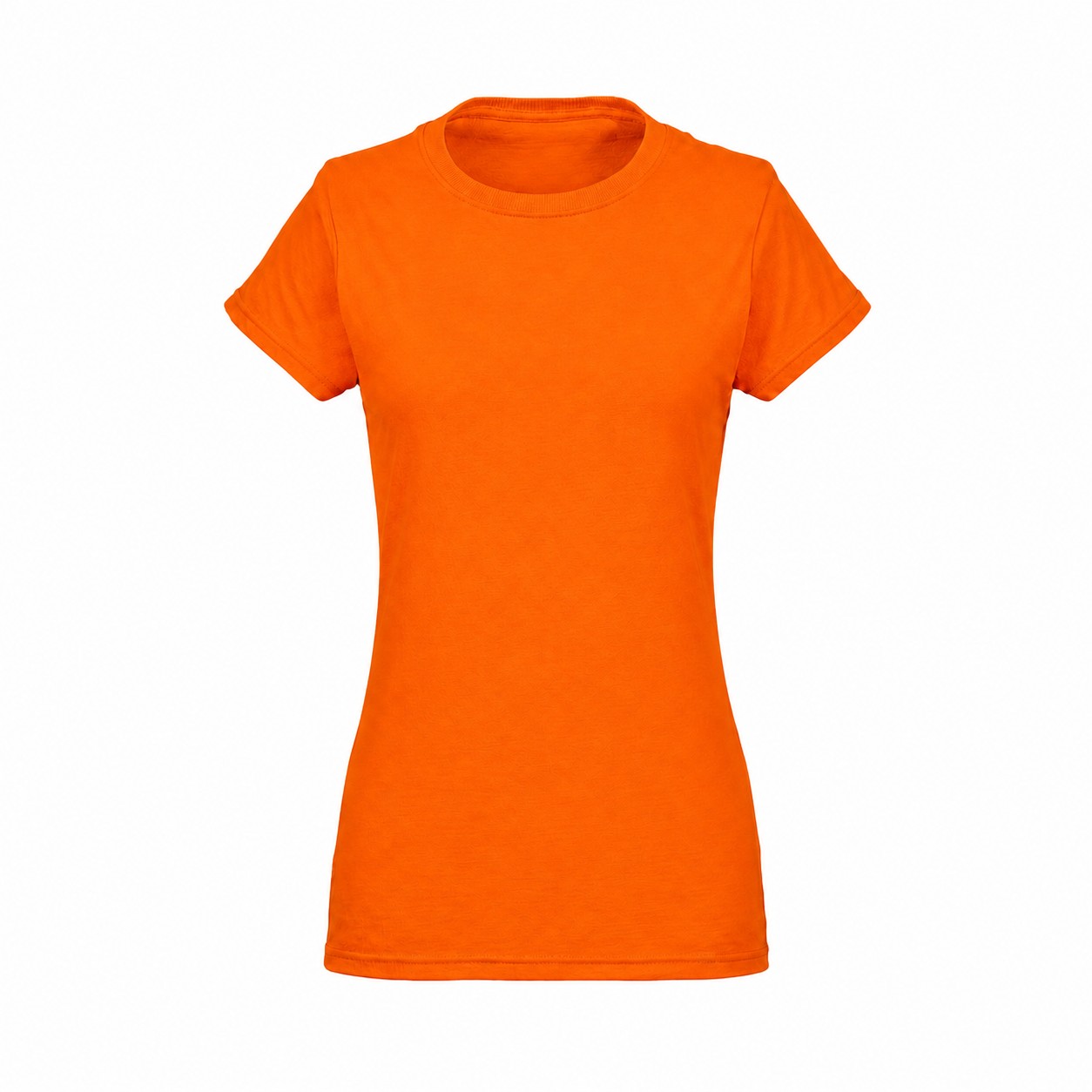 Ladies Soft Cotton Crewneck Tee — Orange
