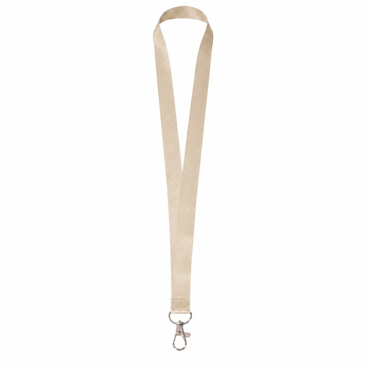 Recycled RPET Badge Lanyard — Natural Beige
