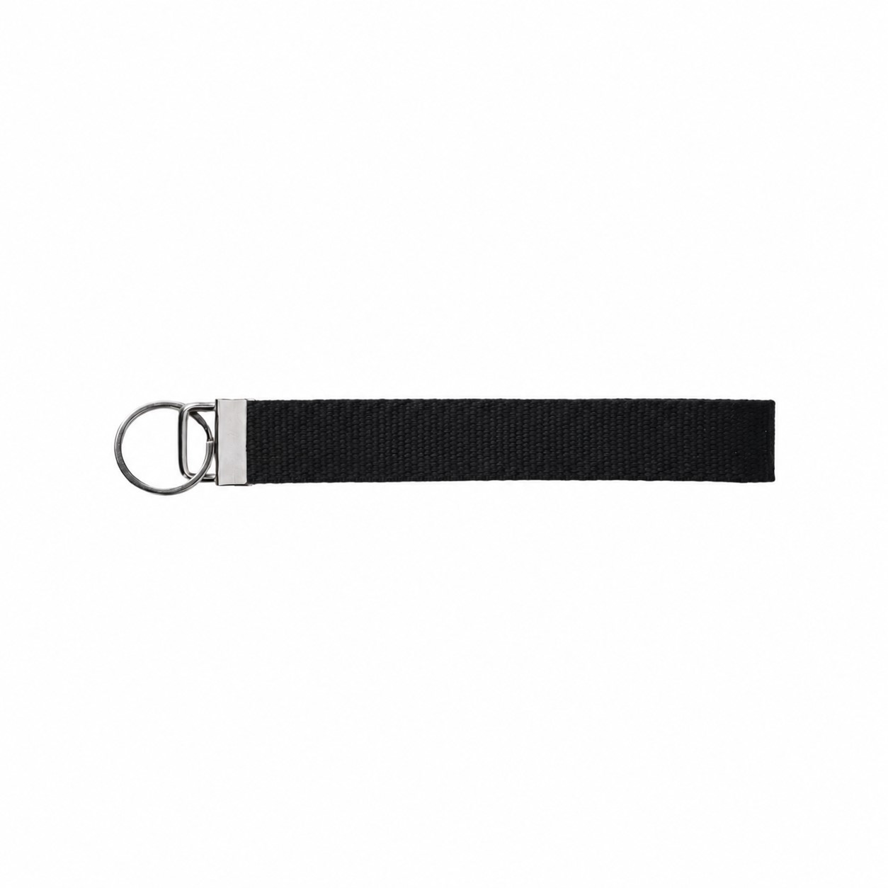 Polyester Wristband Key Holder — Black/Silver
