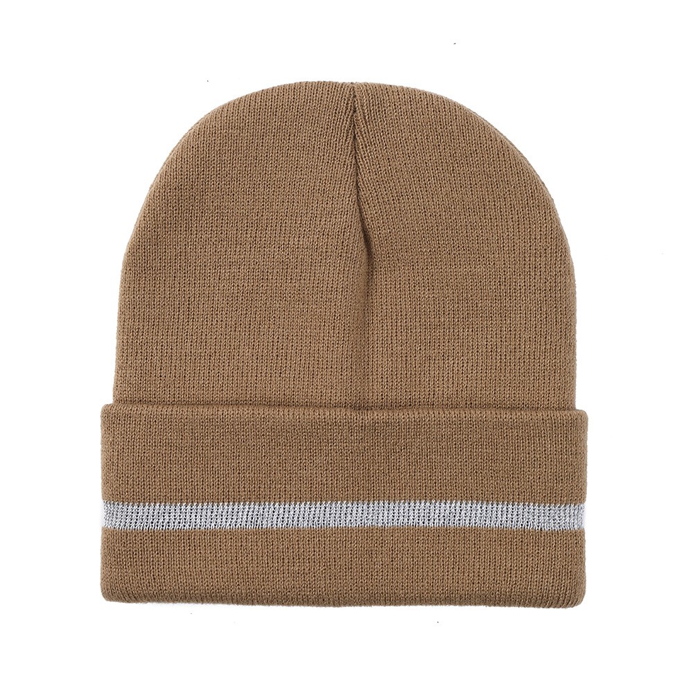 Reflective Stripe Polyester Cuffed Beanie — view 2