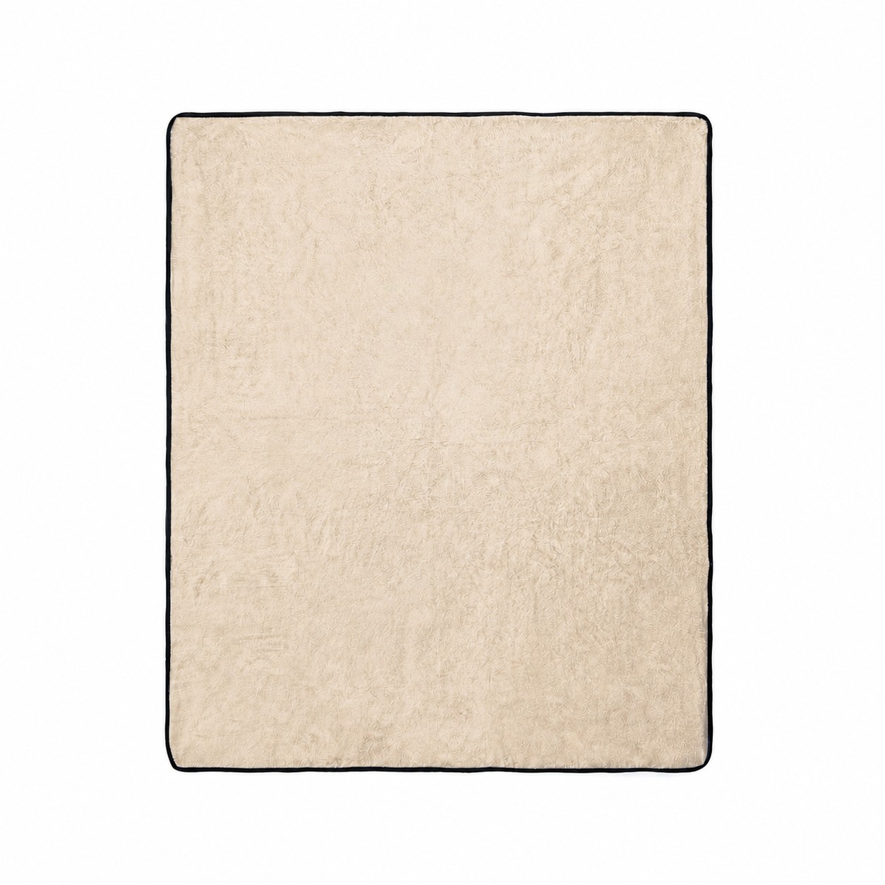 Soft Plush Flannel Throw Blanket — Natural Beige