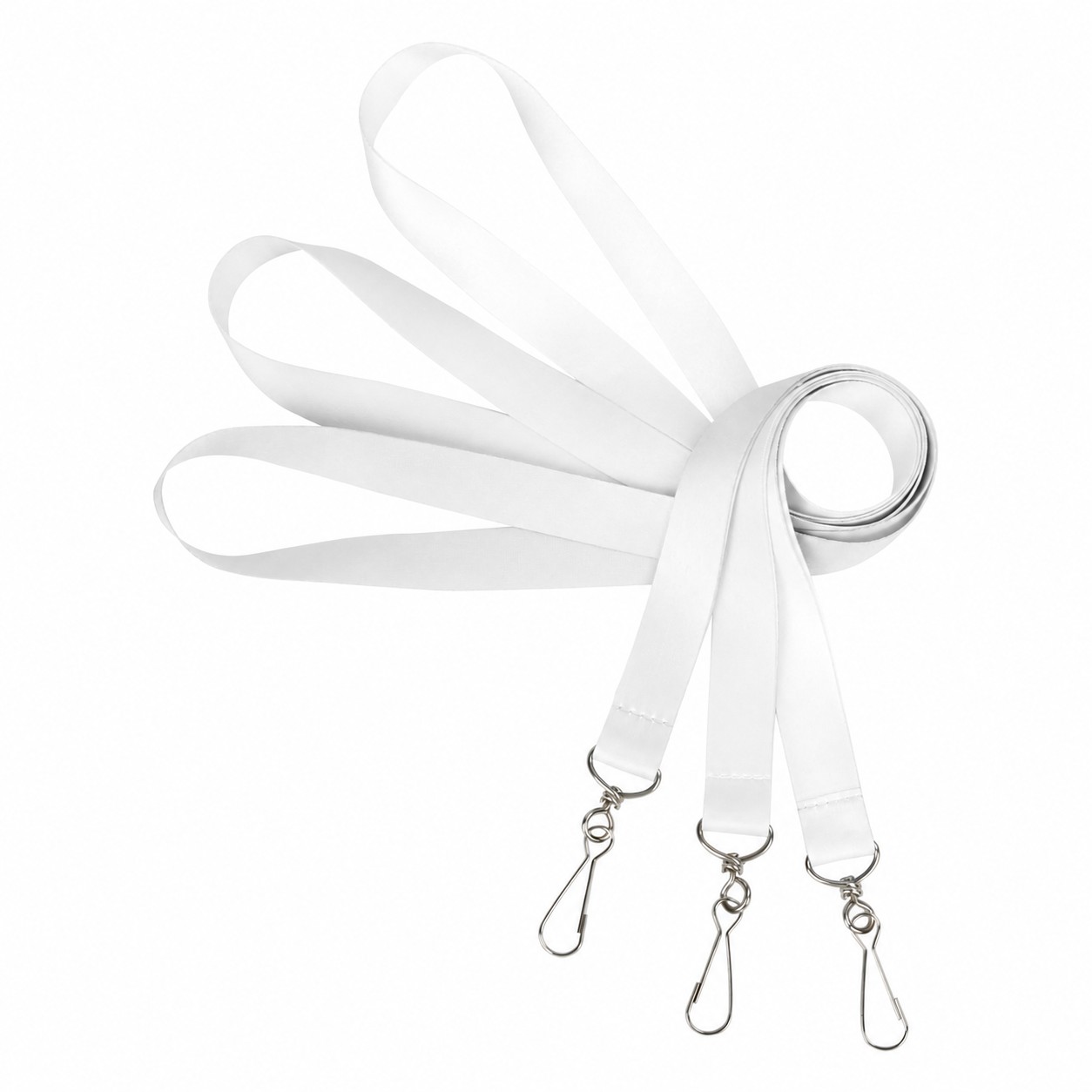 Polyester Lanyard With Clear Badge Holder — Clear White