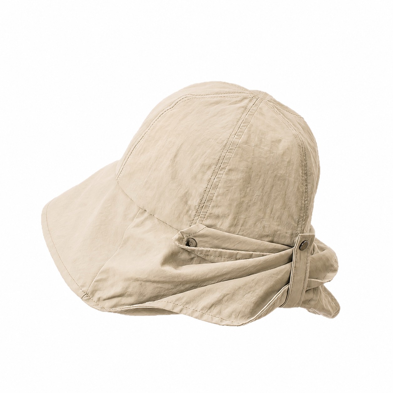 Polyester Neck Cape Sun Hat — Beige