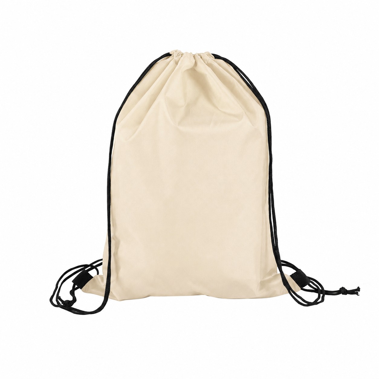 210D Polyester Drawstring Bag — Natural Beige
