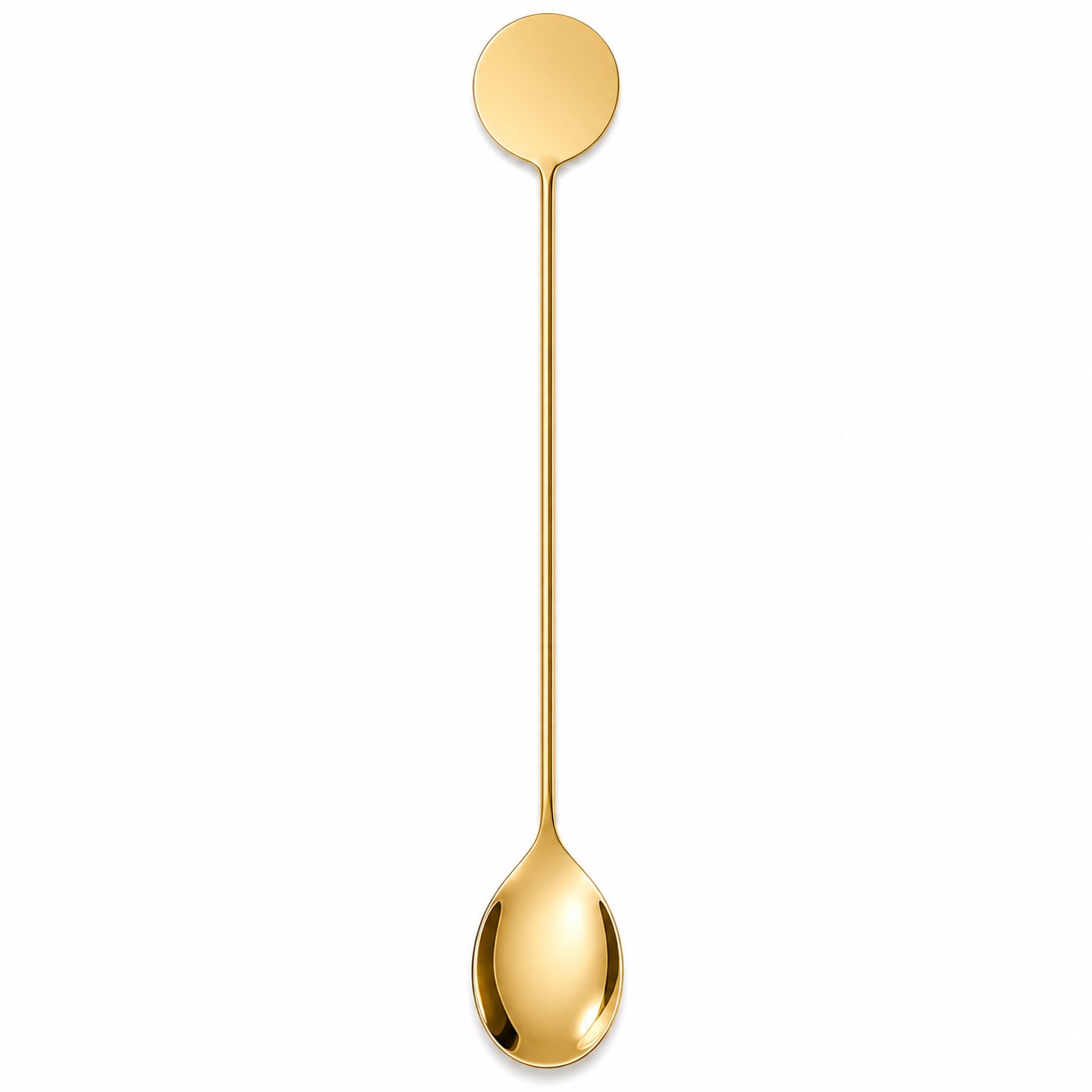 Round Disc Stainless Steel Coffee Spoon — view 2