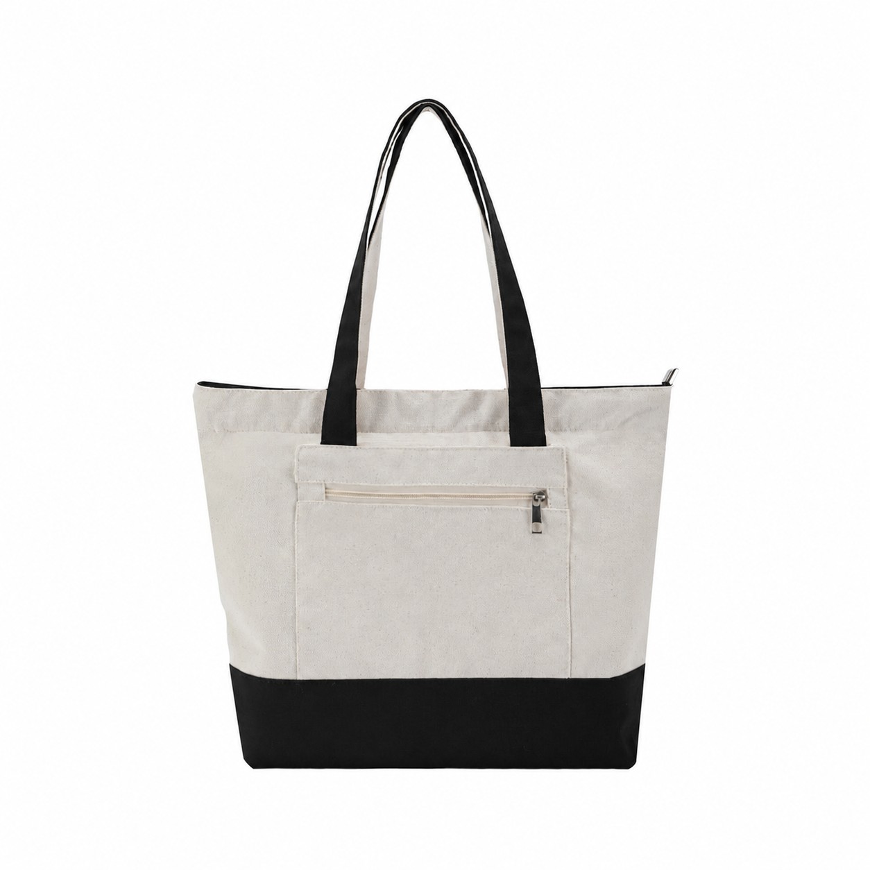 12 Oz Cotton Zipper Tote Bag — Black