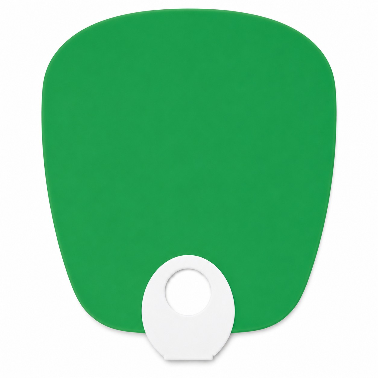 O Shape Polypropylene Hand Fan — Green/White