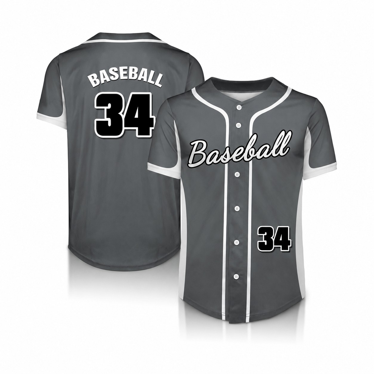 Interlock Mesh Fabric Sports Jersey — Gray
