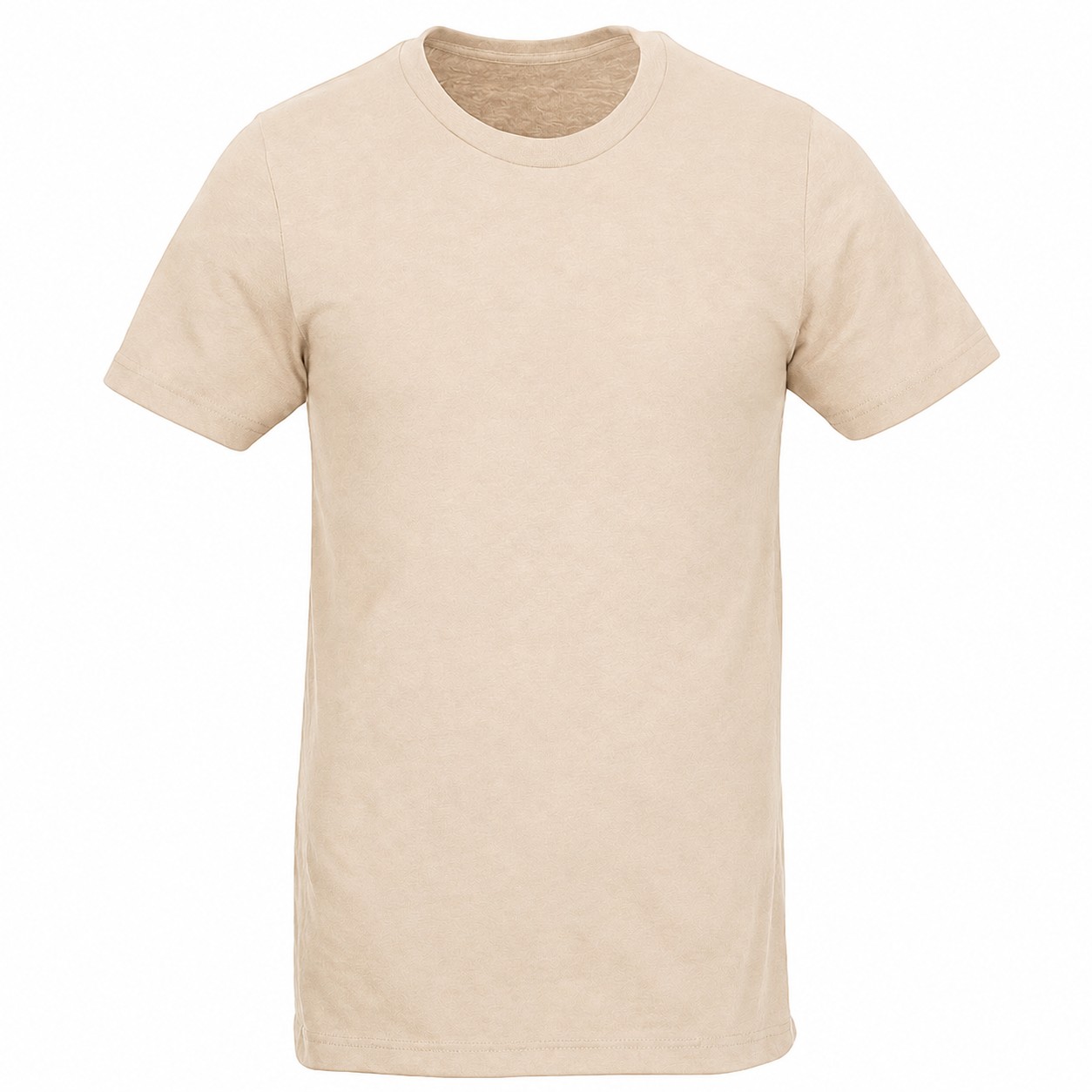 Recycled Polyester-Cotton Crewneck T-Shirt — Beige