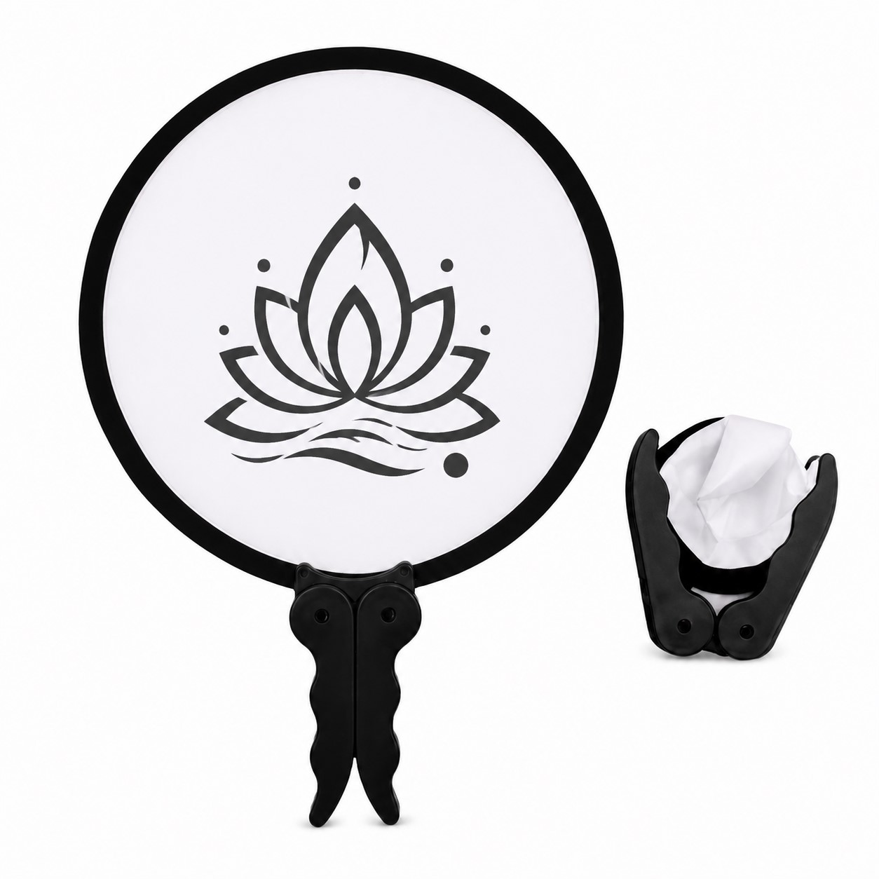 Foldable Polyester Disc Fan With Dual Handles