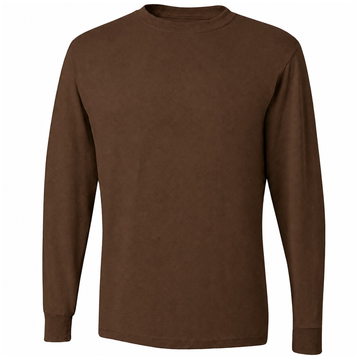 Moisture Wicking Cotton Polyester Long Sleeve Shirt — Brown