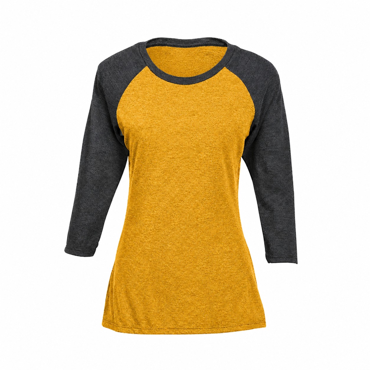 Ladies Tri Blend Raglan Baseball Tee — Gold