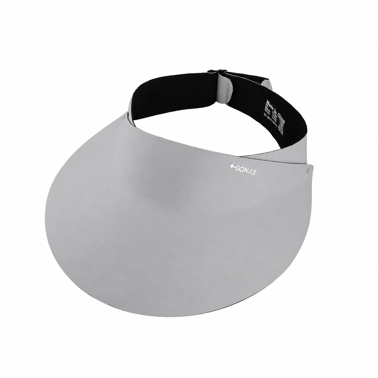Foldable Polyester Open Crown Sun Visor — Light Gray