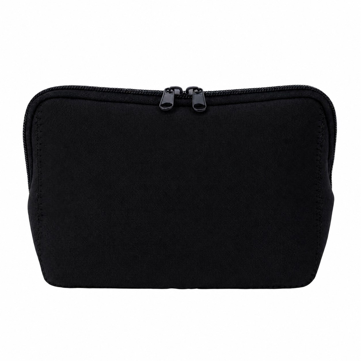 Neoprene Smooth Surface Toiletry Bag — Black
