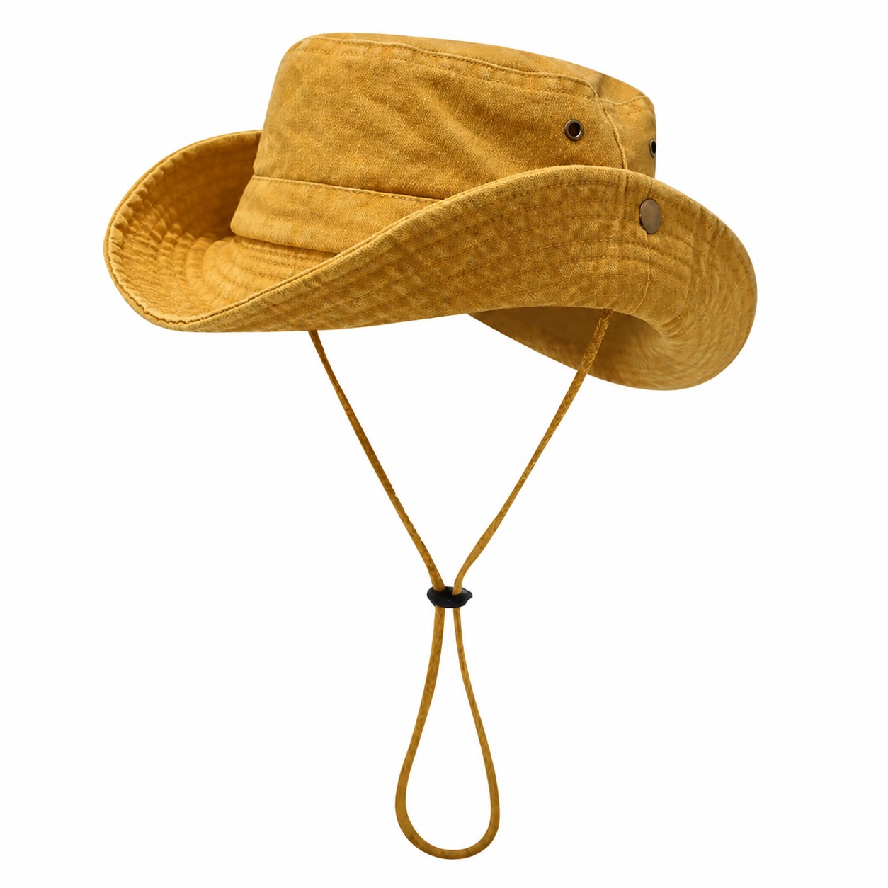 Washed Polyester Safari Bucket Hat — Antique Bronze Yellow