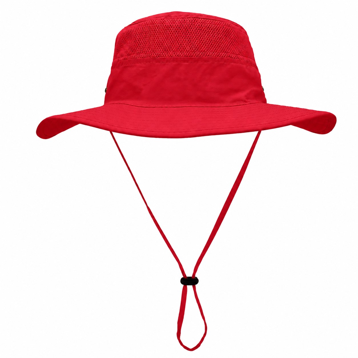Polyester Wide Brim Safari Hat — Red