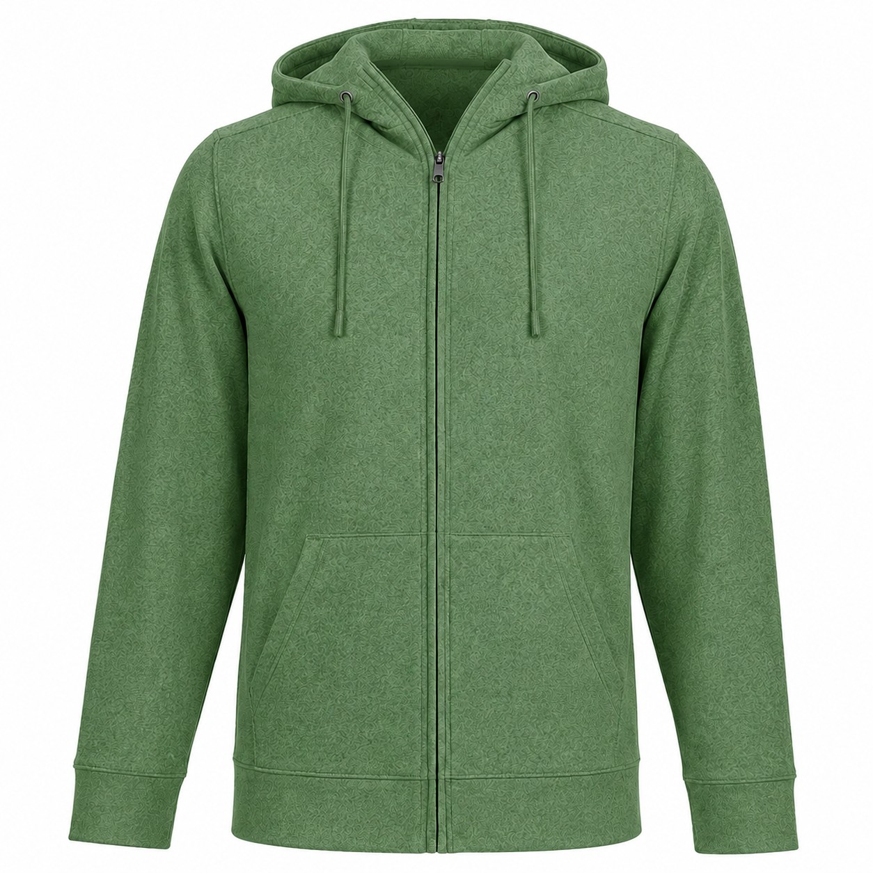 Polyester Spandex Full Zip Hoodie — Green
