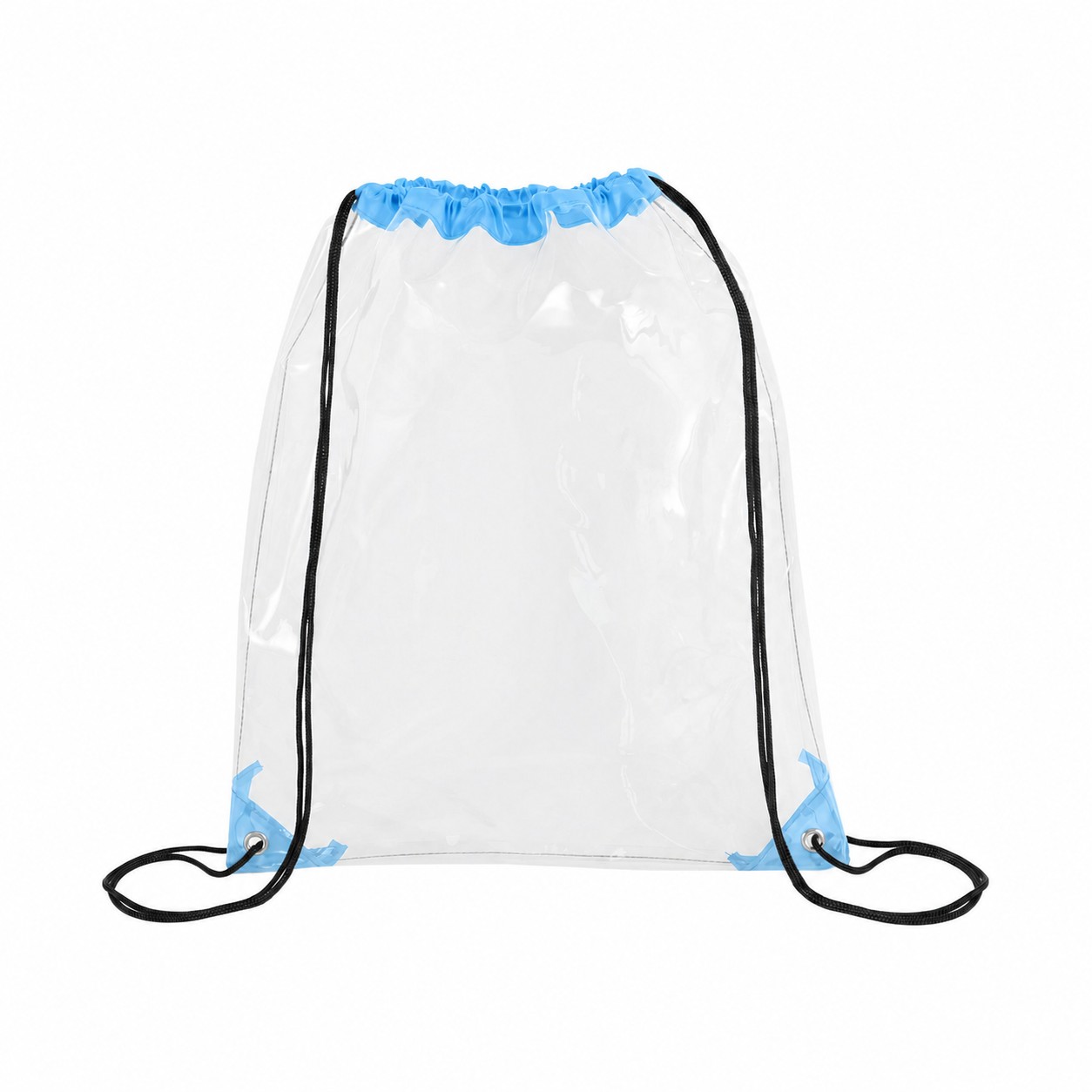Metal Grommets PVC Drawstring Bag — Light Blue