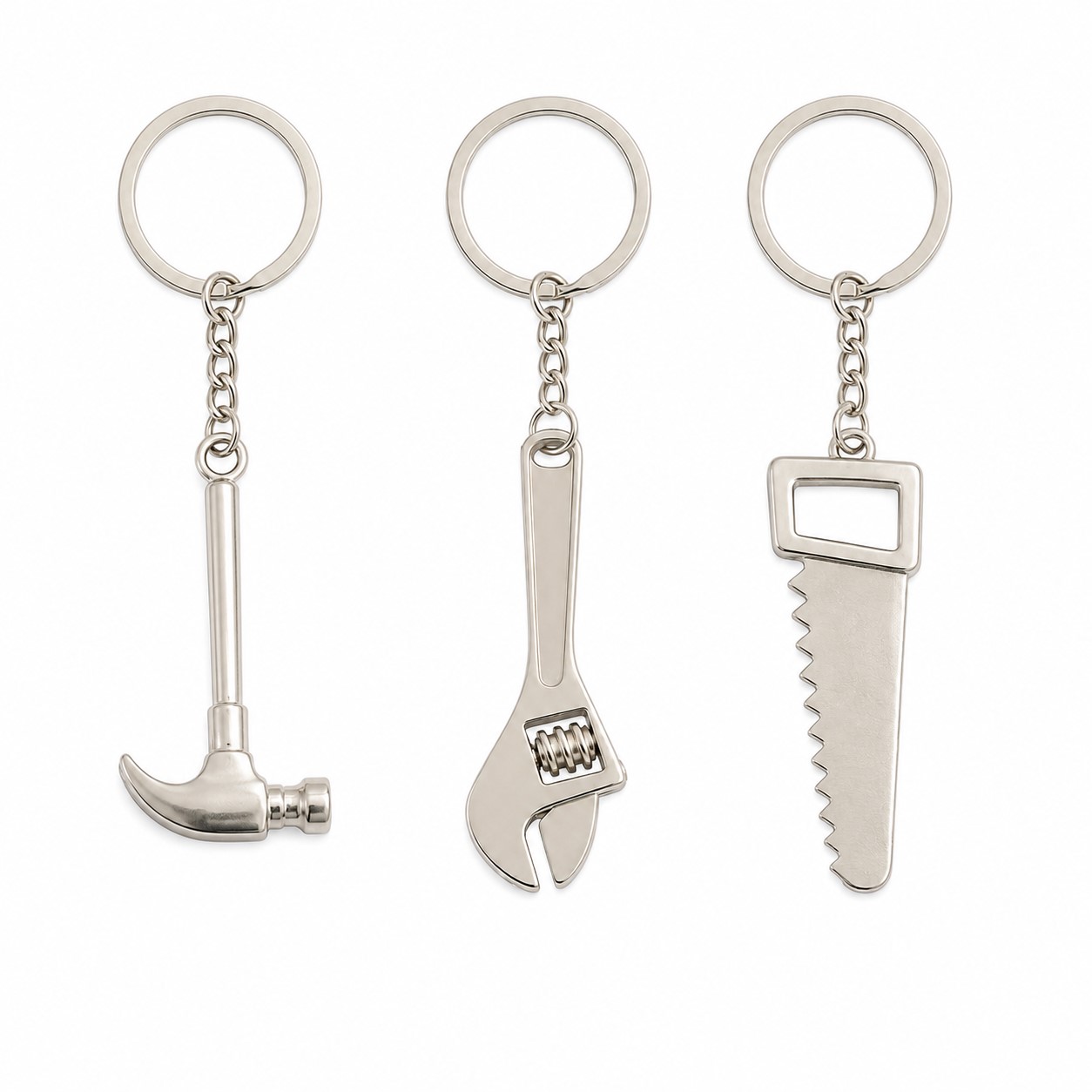 Mini Zinc Alloy Adjustable Wrench Keychain