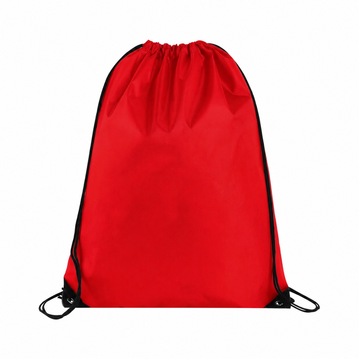 Polyester Drawcord Closure Drawstring Bag — Red