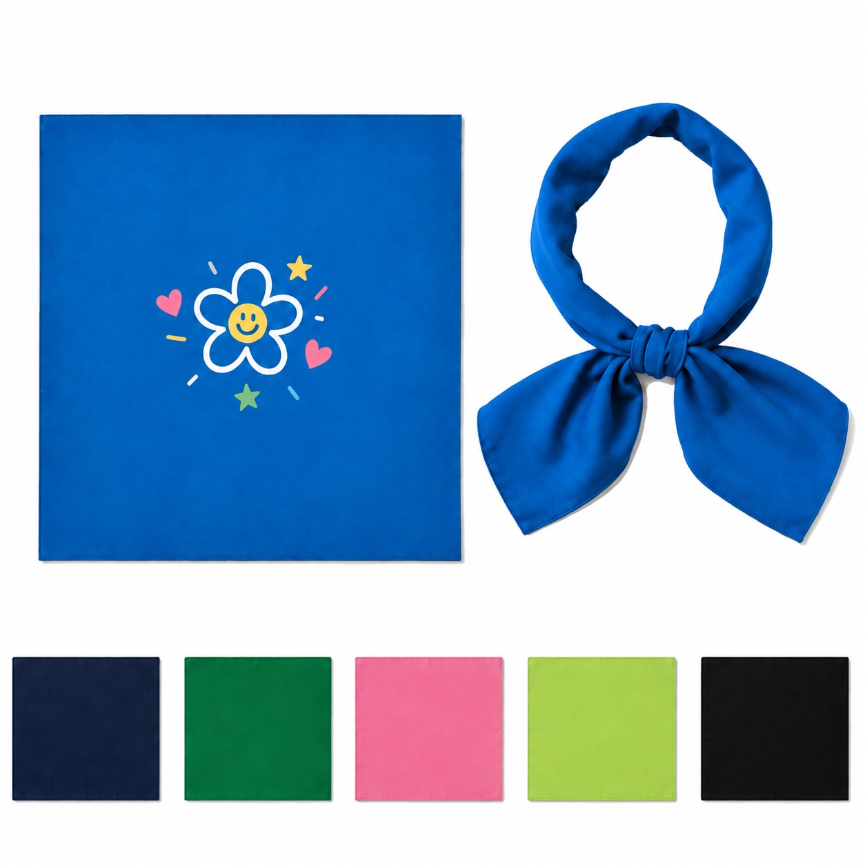 Solid Polyester Square Bandanna