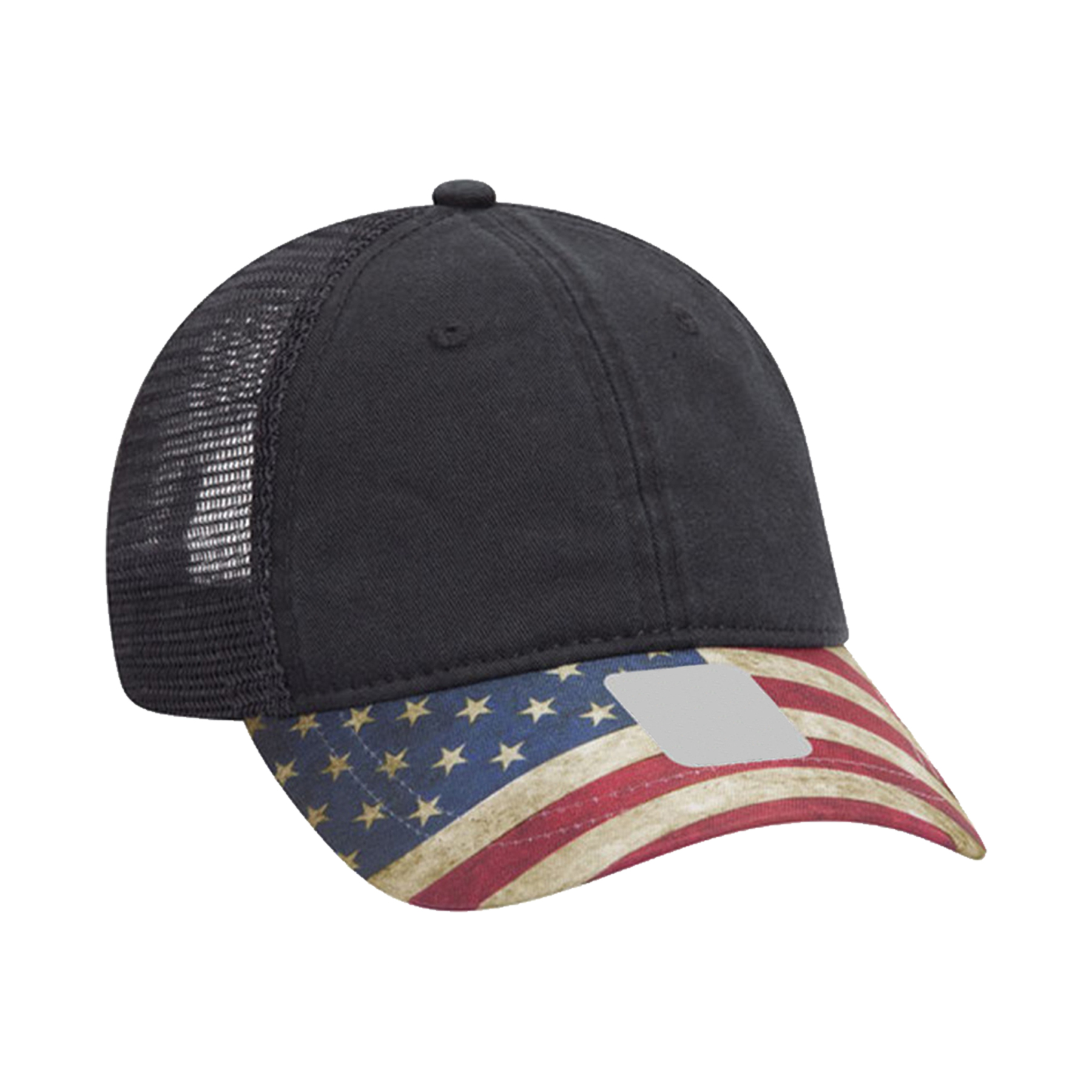 Cotton Twill Flag Brim Trucker Cap — view 2