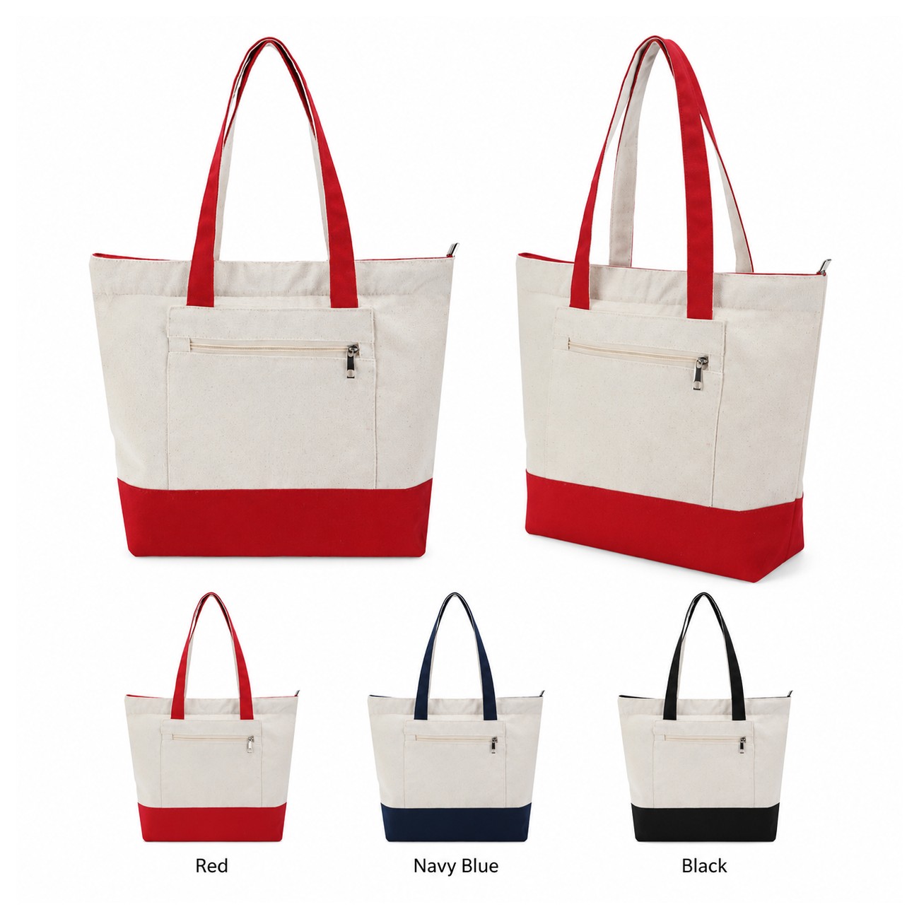 12 Oz Cotton Zipper Tote Bag