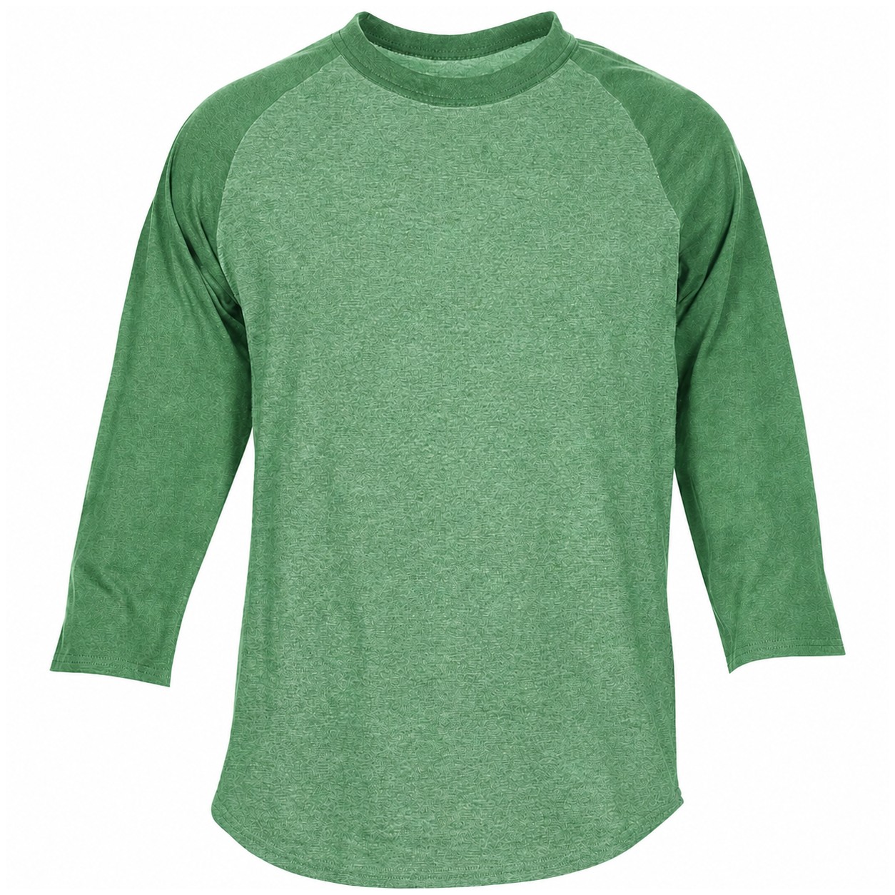 Cotton Colorblock Baseball Sleeve Shirt — Green