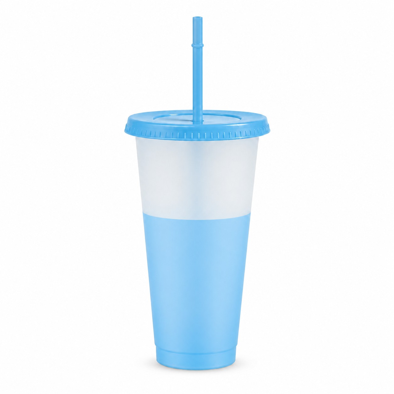 Color Changing 24 Oz Plastic Tumbler — Light Blue
