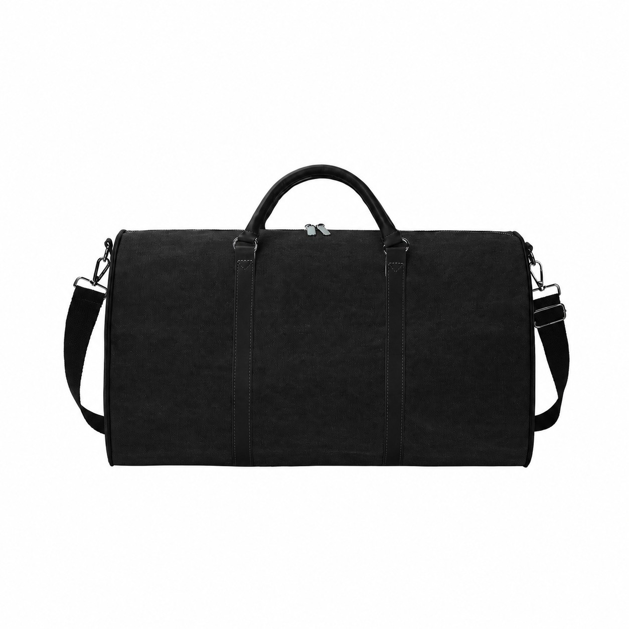 Canvas Zippered Storage Duffel Bag — Black
