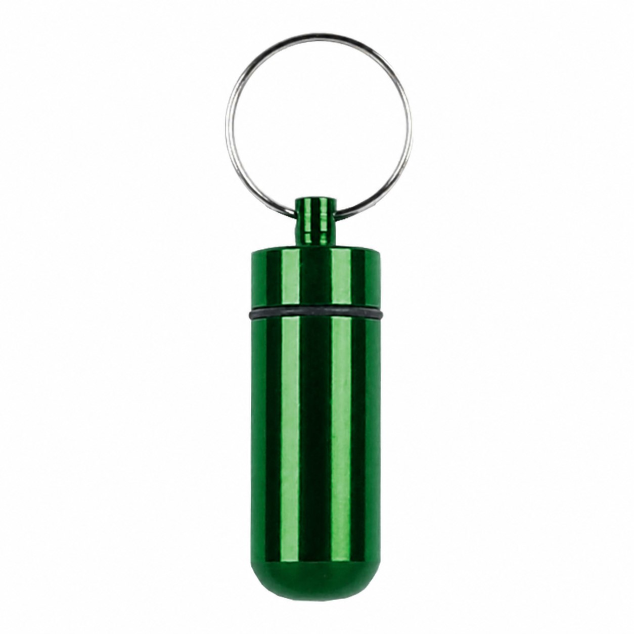 Aluminum Pill Case Keychain — Green