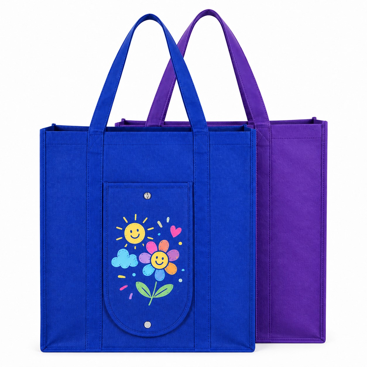 Non-Woven Foldable Buckle Shopping Tote