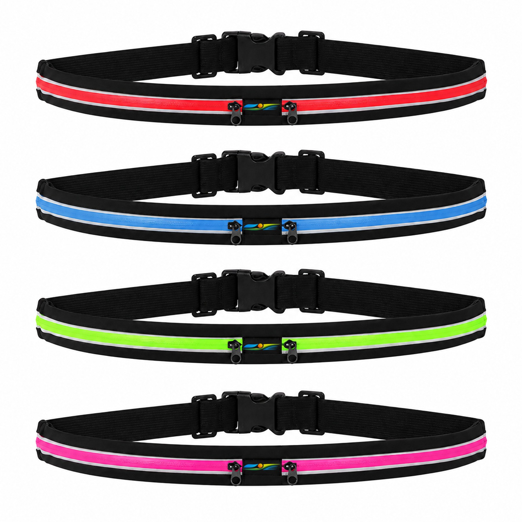 Reflective Polyester Dual Zip Running Waist Pack — view 1