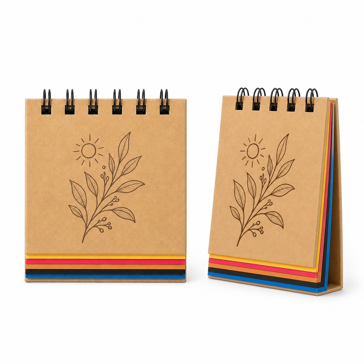 Mini Kraft Spiral Notebook With Removable Sticky Notes