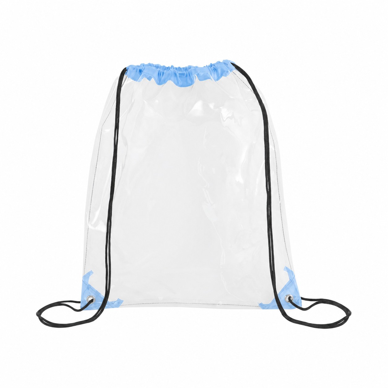 Metal Grommets PVC Drawstring Bag — Baby Blue