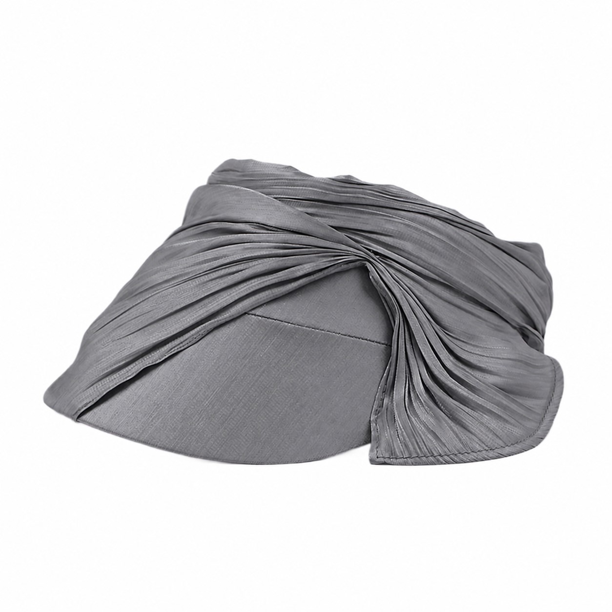 Pleated Polyester Shade Visor Hat — Gray
