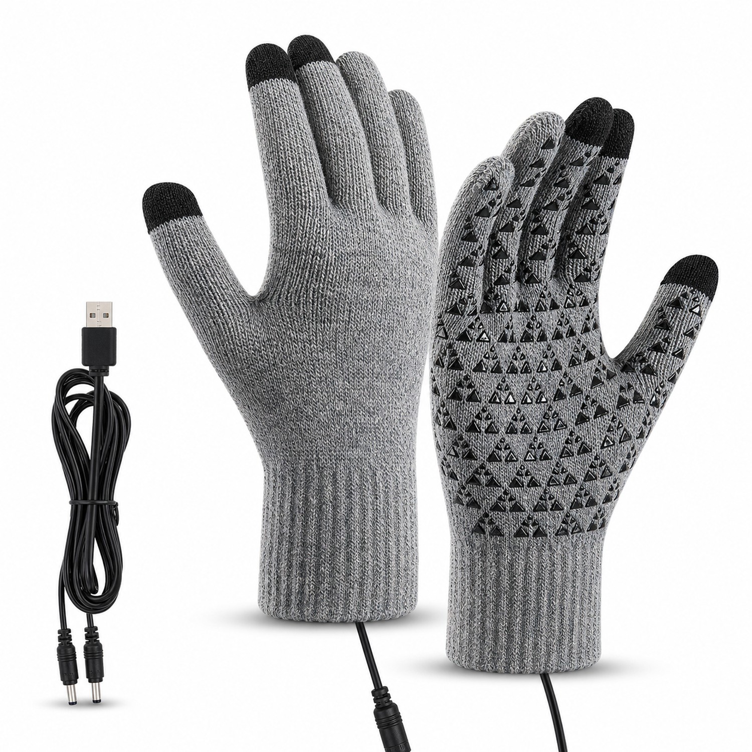 USB Heated Fleece Touchscreen Gloves — view 2