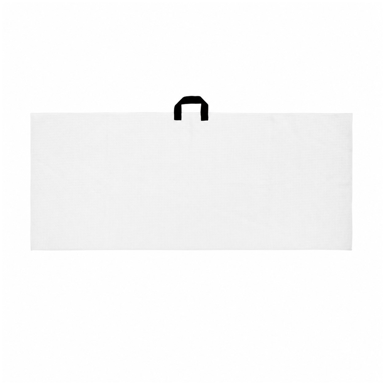 Waffle Golf Towel With Webbing Loop — White